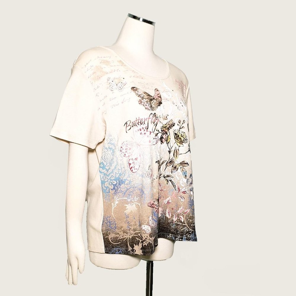 Basic Editions Butterfly Top with Tacking - NWOT​ - Picture 4 of 9